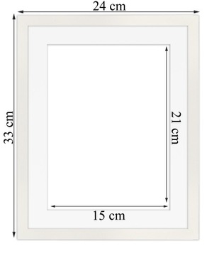 Ramka A4 21x29,7 passe-partout 15x21 Italia biała