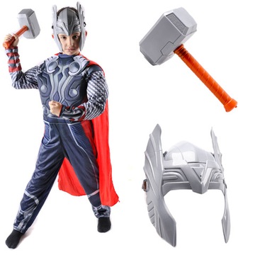KOSTIUM STRÓJ THOR MŁOT MASKA AVENGERS 4-6 LAT