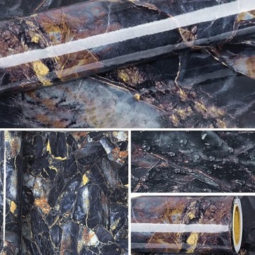 САМОКЛЕЯЩАЯСЯ ФОЛЬГА ДЛЯ ЧЕРНОГО МРАМОРА 40см х 5м ВОДОНЕПРОНИЦАЕМЫЙ КУХОННЫЙ ШПОН