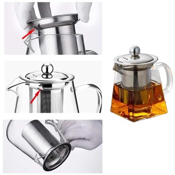 Термостойкий чайник 750 мл со вставкой из нержавеющей стали