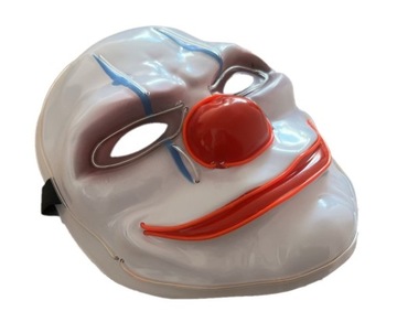 MASKA LED ŚWIECĄCA KLAUN JOKER HALLOWEEN KARNAWAŁ