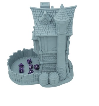 Средневековая большая башня для игральных костей - Башня для игральных костей Светло-серый