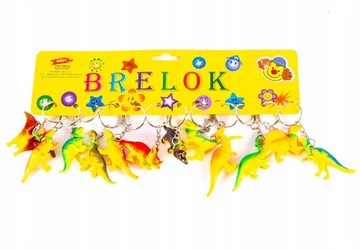 DINOZAUR BRELOK ZAWIESZKA DO KLUCZY ZESTAW 12SZT