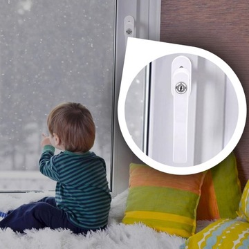 ОКОННАЯ РУЧКА С КЛЮЧОМ И ЗАМКОМ, АЛЮМИНИЕВАЯ УНИВЕРСАЛЬНАЯ