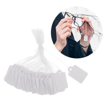 100 ценников Ценники подвесные на шнурке 25х15мм,