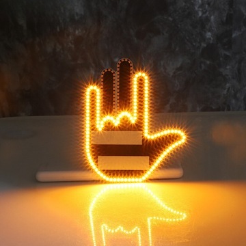 СВЕТОДИОДНАЯ РУЧКА для сигнализации жестов на заднем стекле автомобиля Средний палец