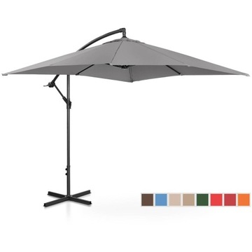 PARASOL OGRODOWY WISZĄCY CIEMNOSZARY UCHYLNY UV