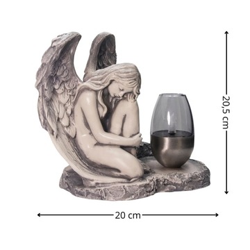 СЕРАЯ ГИПСОВАЯ ФИГУРКА Гробница СОЛНЕЧНАЯ СВЕТОДИОДНАЯ ЛАМПА