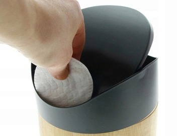 Łazienkowy Stołowy MINI KOSZ na śmieci 16,5 x 12 cm, 1,5 l - BAMBUS