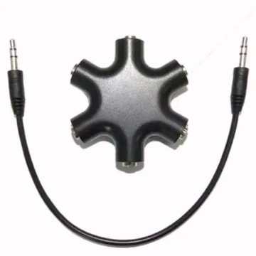 3.5mm Earphone Audio Splitter 1 Male to 1 2 3 4 5 Female Cable 5 Way Port