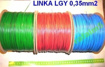 KABEL PRZEWÓD LGY 1x0,35mm2 NIEBIESKI z czarnym 10