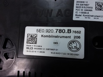 OCTAVIA III 1.4 TSI СЧЕТЧИК ЧАСОВ EU 5E0920780B