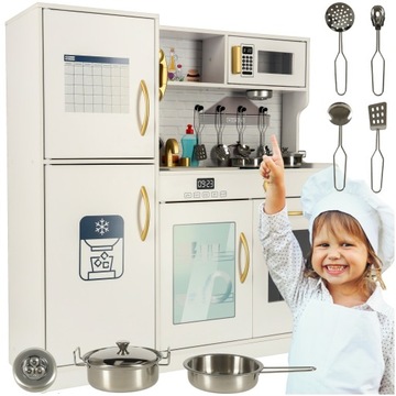 ДЕРЕВЯННАЯ КУХНЯ ДЛЯ ДЕТЕЙ XXXL СВЕТОДИОДНАЯ ПОСУДА + МАШИНА ДЛЯ ПАСТА