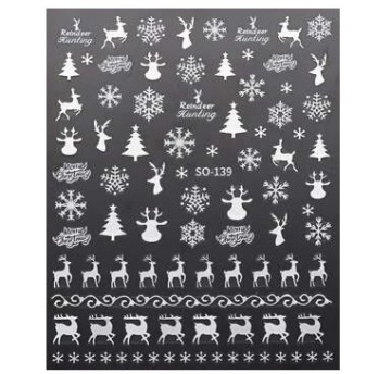 Naklejki Na Paznokcie 3D świąteczne RENIFERY E169