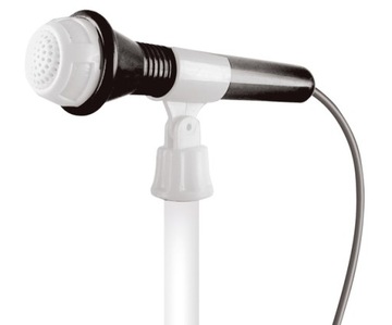 Электрогитара с усилителем на микрофонной стойке