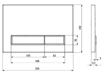 КНОПКА KK-POL M08V1 ХРОМ/П. ОРЕХ