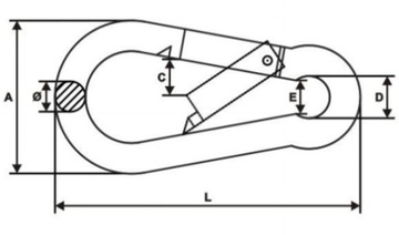 КАРАБИН ДЛЯ ВЕРЕВОК DIN 5299C 10*100ММ