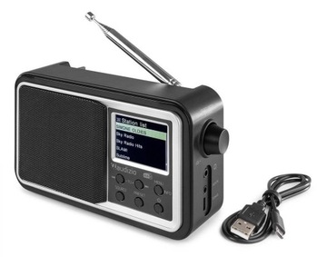 Цифровое радио DAB+ FM BT с аккумулятором ЧЕРНЫЙ для дома и офиса