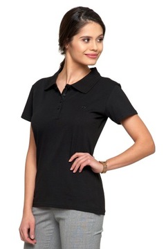 Damska KOSZULKA POLO Bawełniana T-Shirt Polówka Z Kołnierzykiem MORAJ M