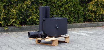 Камин для коптильни, сушилка, СТАЛЬ 1,5 мм + дымовые трубы + колено КОМПЛЕКТ