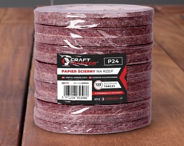 ШЛИФОВАЛЬНАЯ БУМАГА НА ВЕЛКРО 125мм P24 ДИСК С ОТВЕРСТИЯМИ ШЛИФОВАЛЬНЫЙ НАБОР 100 шт.