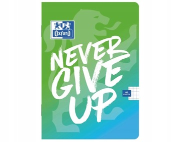 ZESZYT W KRATKĘ OXFORD A4/60K Z MARGINESEM NEVER GIVE UP