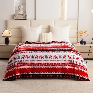 РОЖДЕСТВЕНСКОЕ ОДЕЯЛО 200X220 ПОКРЫТИЕ МЯГКИЙ ПЛИД ИЗ МИКРОФИБРЫ РОЖДЕСТВО