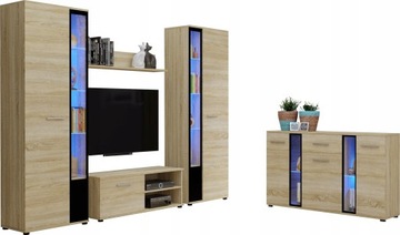 Zestaw mebli Komoda RTV Witryna Cube XL sonoma