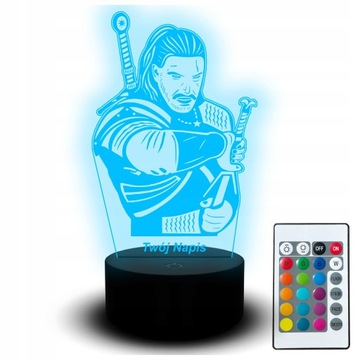 Lampka Led Na Biurko Statuetka Wiedźmin Dziki Gon 3D Na Biurko Dekoracja