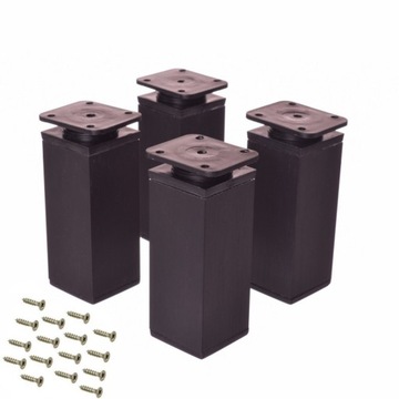Nóżka meblowa aluminium kwadrat H=100 czarna 4szt.