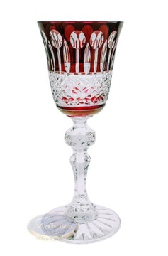 Rubinowe kryształowe kieliszki do likieru 60 ml
