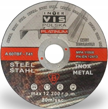 РЕЖНЫЕ ДИСКИ INOX 125 X 1,0 ММ 10 ШТ.