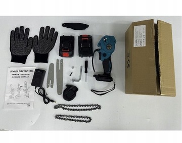 АККУМУЛЯТОРНАЯ ЦЕПНАЯ ПИЛА 4+6 ДЮЙМОВ МОЩНАЯ РУЧНАЯ ПИЛА-ОТВЕТВИТЕЛЬ 2x АККУМУЛЯТОРНАЯ ПИЛА