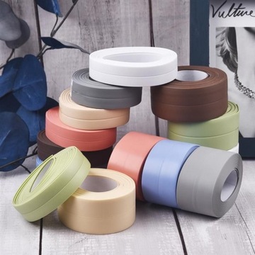 БЕЛАЯ УПЛОТНИТЕЛЬНАЯ ЛЕНТА для ВАННЫ ДУШЕВОГО ПОДДОНА УМЫВАЛЬНИКА Цвет уплотнителя БЕЛЫЙ