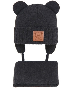CZAPKA SZALIK 46-48 Ciepły komplet zimowy POLAR 6m-2 lat