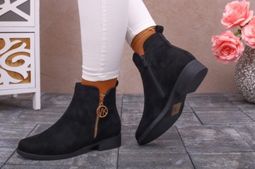 ЧЕРНЫЕ ЖЕНСКИЕ БОТИНКИ, ЗАМШЕВЫЕ ТУФЛИ НА ПЛОСКОЙ ПЛОСКОЙ ОДЕЖДЕ