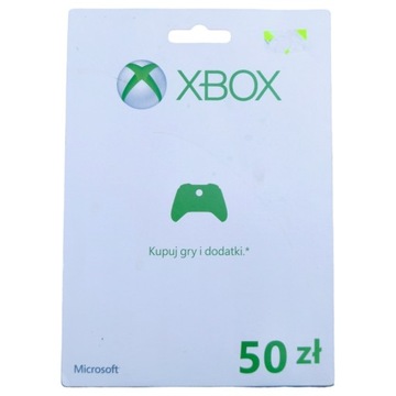 KOD / DOŁADOWANIE KONTA XBOX 50ZŁ / MICROSOFT GIFT CARD / XBOX ONE / SERIES
