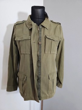 Next kurtka katana jeansowa khaki guziki zamek 46