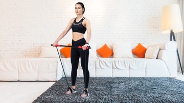 Штанга с эспандерами для занятий PILATES FITNESS