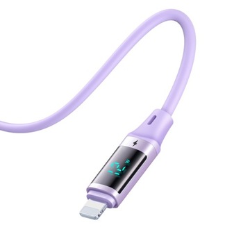 КАБЕЛЬ MCDODO С ДИСПЛЕЕМ USB-C LIGHTNING 36ВТ 2М ДЛЯ IPHONE 14 ФИОЛЕТОВЫЙ