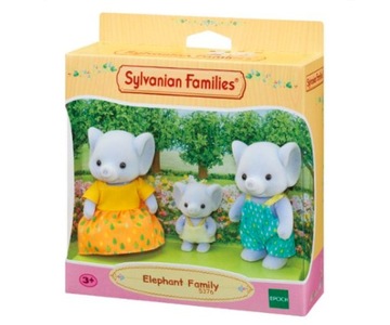 Zestaw Rodzina Słoni Sylvanian Families, 3 figurki ojciec, mama i dziecko