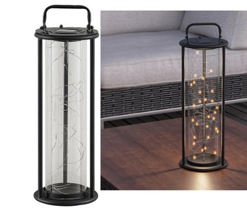 LAMPA SOLARNA LATARENKA LED LAMPION wiszący 46cm