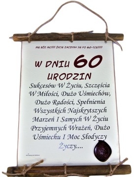 Śmieszny Prezent Dyplom 60 Urodziny Super Jakość