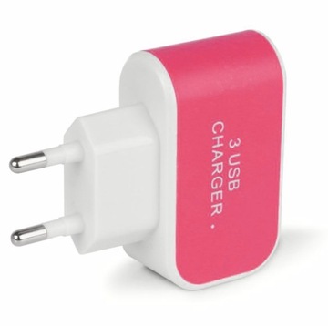 USB ЗАРЯДНОЕ УСТРОЙСТВО ДЛЯ ТЕЛЕФОНА, 3 ВХОДА, ЦВЕТНОЕ