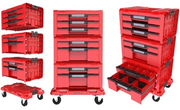 MOBILNA SZAFKA NARZĘDZIOWA WARSZTATOWA QBRICK PRO DRAWER WORKSHOP SET 3 RED