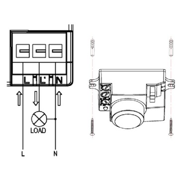 Микроволновой датчик движения для встраиваемых светодиодных светильников, мини-регулировка на 360°