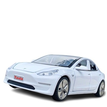 MODEL SAMOCHODU TESLA 3, 1:32 STOP ALUMINIM DZWIĘK