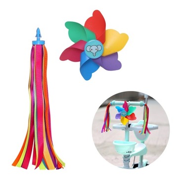 2 ШТ. ДЕТСКИЙ ВЕЛОСИПЕД ДЕКОР ЦВЕТНАЯ ЛЕНТА ВЕТРЯНАЯ МЕЛЬНИЦА УКРАШЕНИЕ ДЛЯ ДЕТЕЙ BO