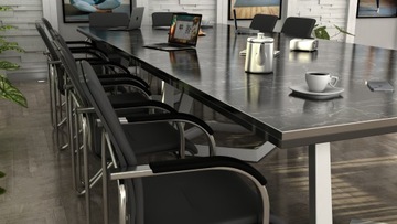 Стол для переговоров Фокстрот 400х150см, кварцевый синтер