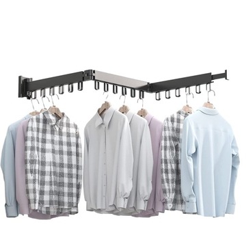 КРЮЧОК ДЛЯ ОДЕЖДЫ НАСТЕННАЯ ВЕШАЛКА, СКЛАДНАЯ, ЧЕРНАЯ, 18 КРЮЧКОВ